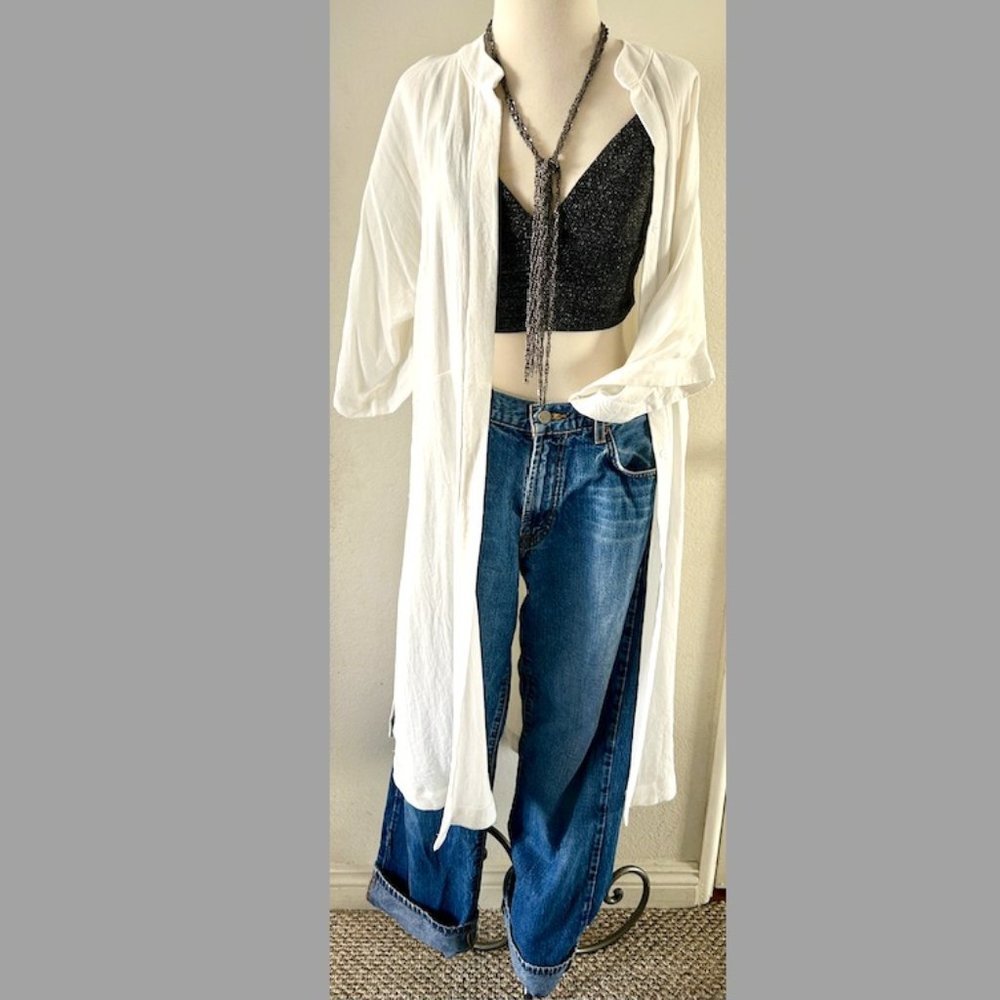 Long oversized shirt cardigan Dress